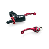 ASV F4 Pro Clutch And Brake Lever Pair Pack With Perch Shorty Red BCF41606PX
