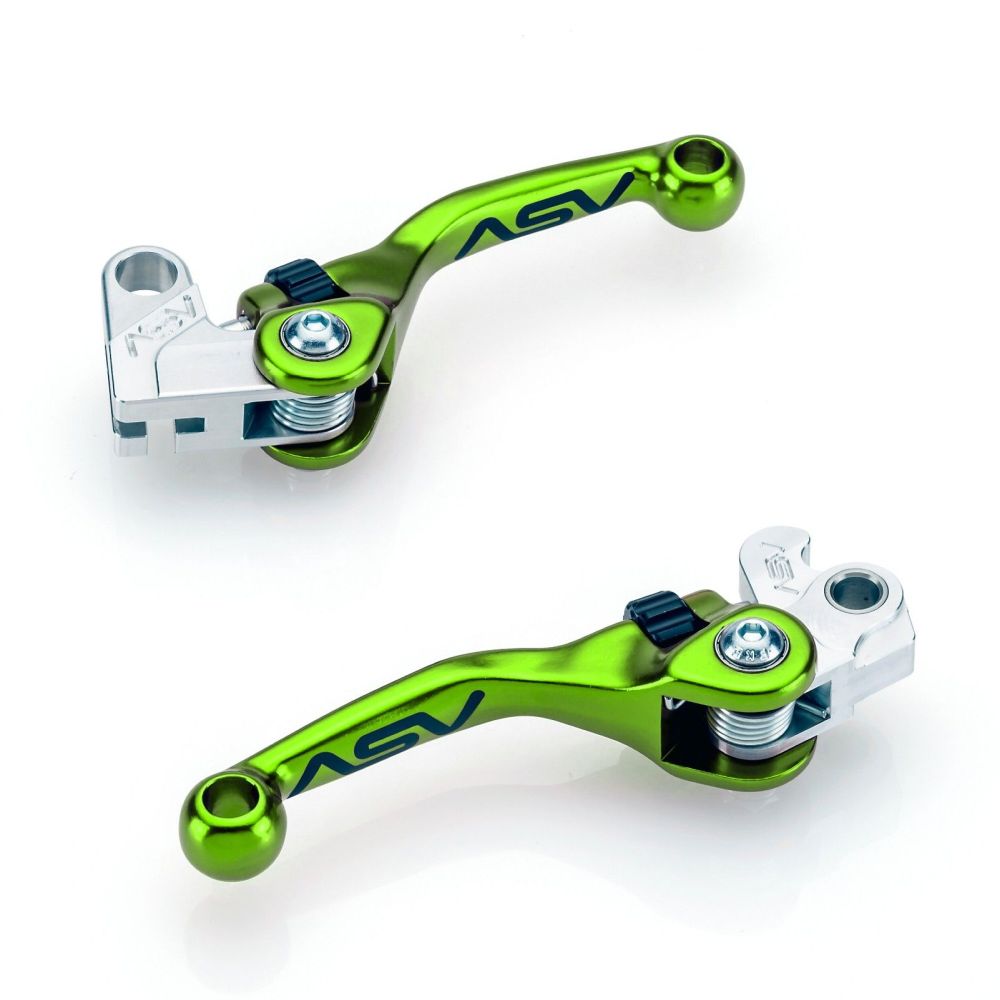ASV F4 Clutch And Brake Lever Pair Pack Shorty Green BCF41904