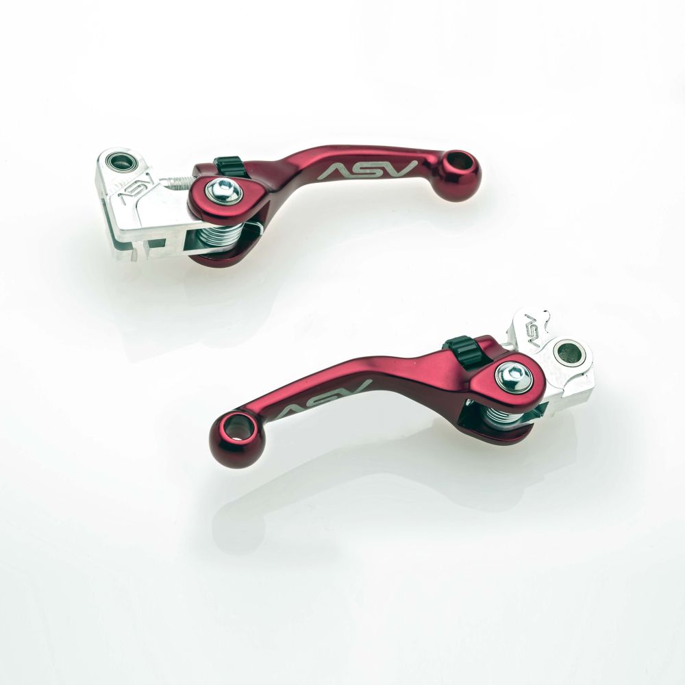 ASV F4 Clutch And Brake Lever Pair Pack Shorty Red BCF42304