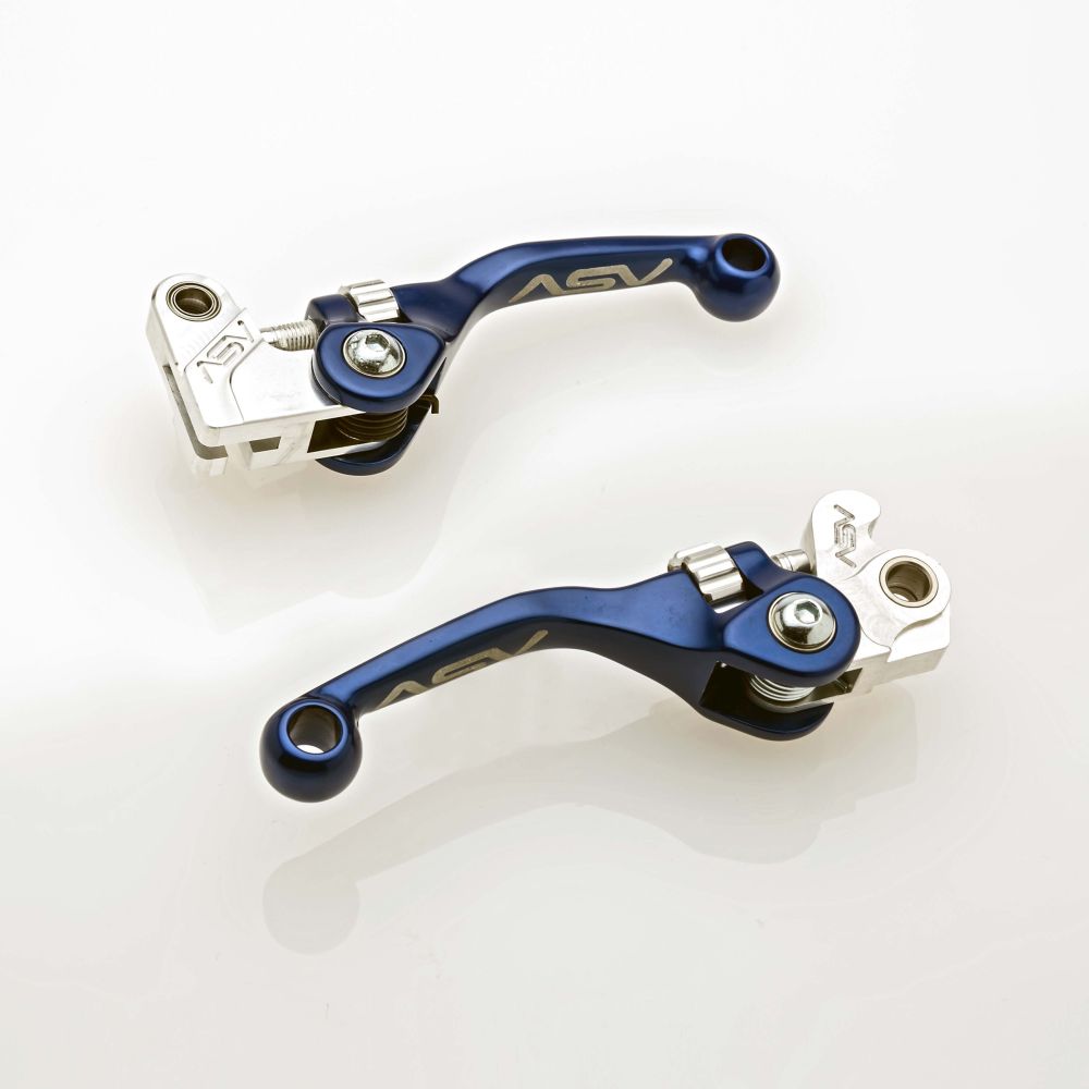 ASV F4 Clutch And Brake Lever Pair Pack Shorty Blue BCF42314