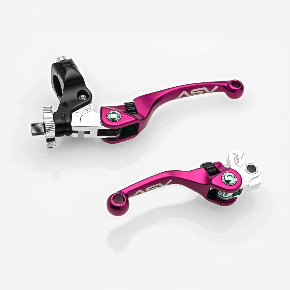 ASV F4 Brake And Clutch Lever Pair Pack With Perch Pink BCF42506SX