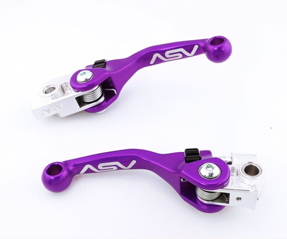 ASV F4 Clutch And Brake Lever Pair Pack Shorty Purple BCF4A109