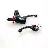ASV F4 Pro Atv Clutch And Brake Lever Pair Pack With Hot Start Perch Shorty Black BCF4A206PHC