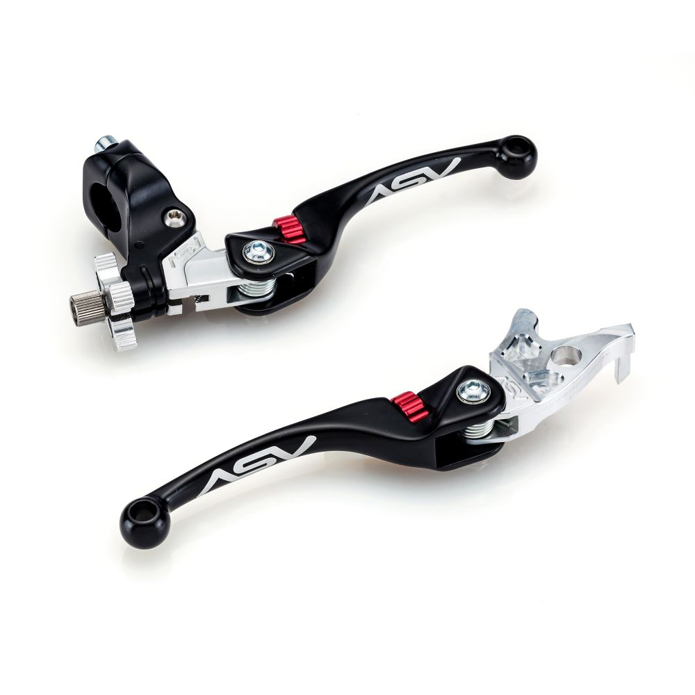 ASV F4 Atv Clutch And Brake Lever Pair Pack With Perch Black BCF4A206SX
