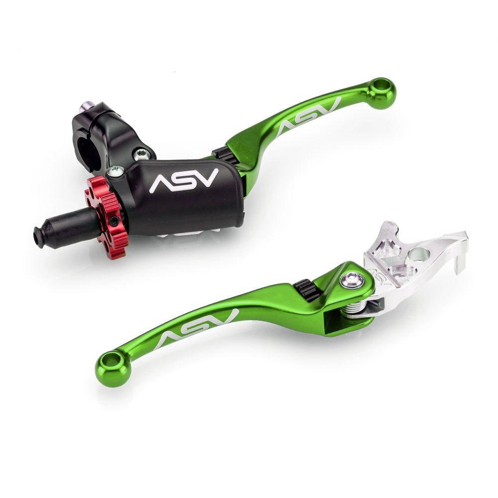 ASV F4 Pro Atv Clutch And Brake Lever Pair Pack With Perch Green BCF4A306YPX
