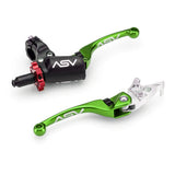 ASV F4 Pro Atv Clutch And Brake Lever Pair Pack With Perch Green BCF4A306YPX
