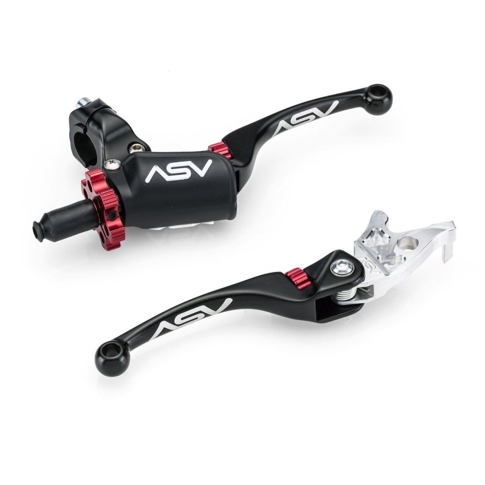 ASV F4 Pro Atv Clutch And Brake Lever Pair Pack With Perch Black BCF4A306YPX