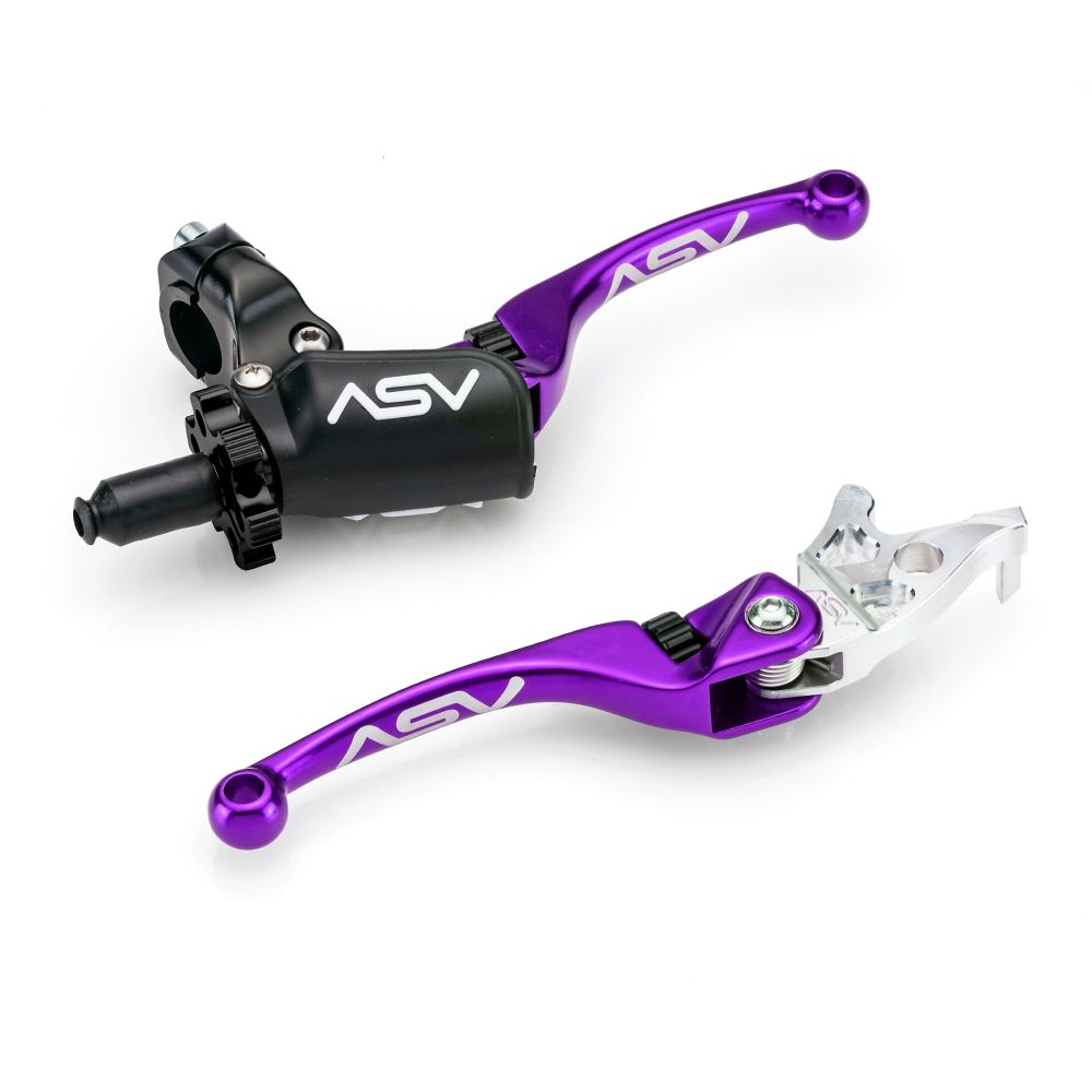 ASV F4 Pro Atv Clutch And Brake Lever Pair Pack With Perch Purple BCF4A306YPX
