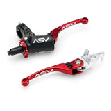 ASV F4 Pro Atv Clutch And Brake Lever Pair Pack With Perch Red BCF4A306YPX