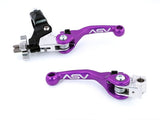 ASV F4 Atv Clutch And Brake Lever Pair Pack With Perch Shorty Purple BCF4A306YSX