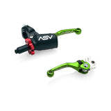 ASV F4 Pro Atv Clutch And Brake Lever Pair Pack With Perch Shorty Green BCF4A506PX
