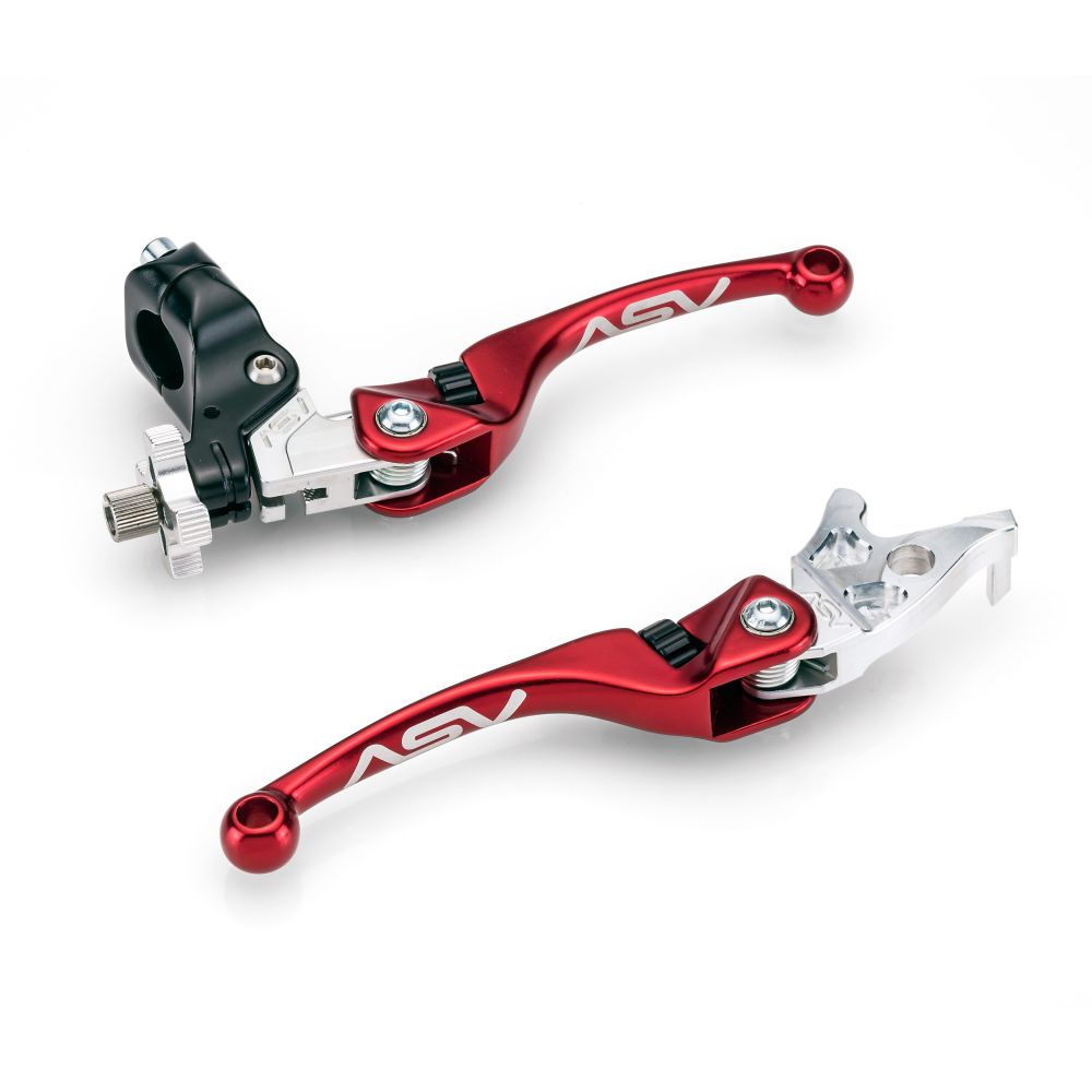 ASV F4 Atv Clutch And Brake Lever Pair Pack With Perch Red BCF4A506SX