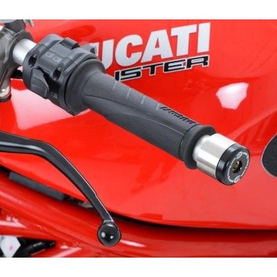 R&G Racing Black Bar End Sliders For 2016-2018 Aprilia Dorsoduro 750 ABS