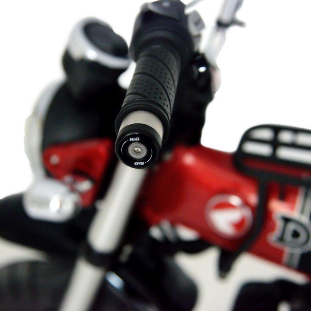 R&G Racing Black Bar End Sliders For 2022-2024 Honda Dax 125