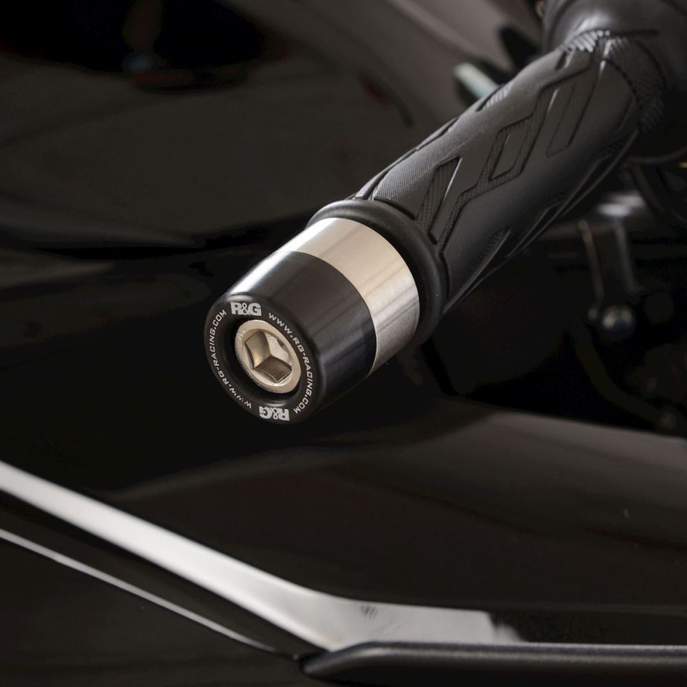 R&G Racing Black Bar End Sliders For 2021-2024 Suzuki Hayabusa 25th AE