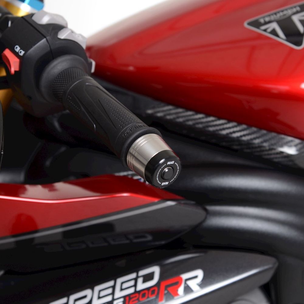 R&G Racing Black Bar End Sliders For 2022-2024 Triumph Speed Triple RR 1200