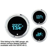 Dakota Digital Round Volt Oil Pressure Water Temp Fuel Quad Gauge Teal ODYR-40-2