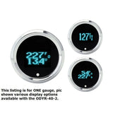 Dakota Digital Round Volt Oil Pressure Water Temp Fuel Quad Gauge Teal ODYR-40-2
