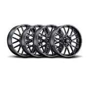 ITP Set of Four Storm Series Hurricane Wheels Matte Black 18x6.5 4/156 4+2.5