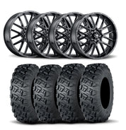 ITP Hurricane 18" Matte Black Wheels And Versa Cross XTR Tires [28x10-18]