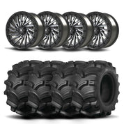 Set of Four Bullite Blade Wheels 14" Gray And Kenda K538 Executioner Tires [28x11-14]