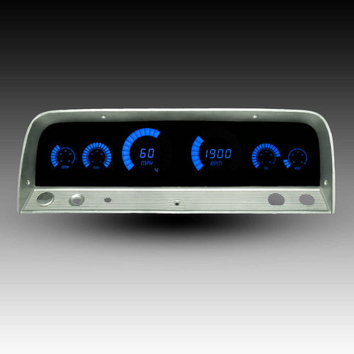 Panel de instrumentos digital LED Intellitronix con placa frontal negra para Chevrolet Corvair 1964-1966