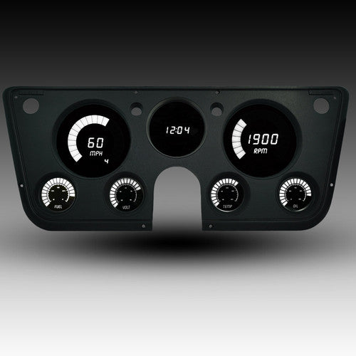 Panel de instrumentos digital LED Intellitronix con placa frontal negra para camioneta Chevrolet 1967-1972