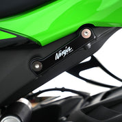 R&G Racing Black Footrest Delete Blanking Plates For 2009-2012 Kawasaki Ninja ZX6R ZX600R