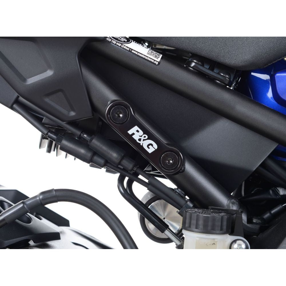 R&G Racing Black Rear Foot Rest Delete Blanking Plates For 2018-2024 Yamaha MT-10