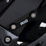 Placas ciegas negras para reposapiés R&G Racing, lado izquierdo, para Kawasaki KLR650 2022-2024