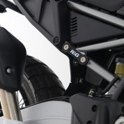 R&G Racing Black Rear Foot Rest Delete Blanking Plates For 2022-2024 Aprilia Tuareg 660