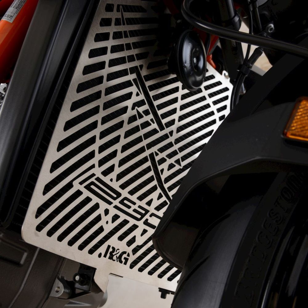 R&G Racing Stainless Steel Branded Radiator Guard For 2020-2023 KTM 1290 Super Duke R