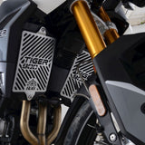 R&G Racing Stainless Steel Branded Radiator Guard For 2021-2024 Triumph Tiger 850 Sport