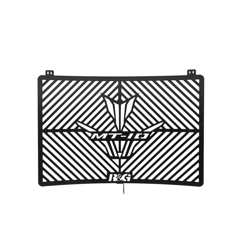 R&G Racing Black Branded Radiator Guard For 2018-2024 Yamaha MT-10