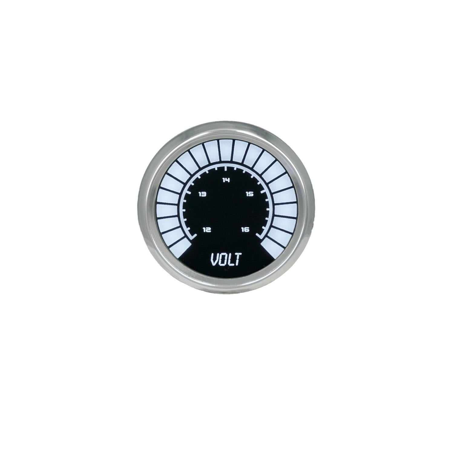 Voltímetro digital con barra gráfica LED Intellitronix - Placa frontal negra con bisel cromado