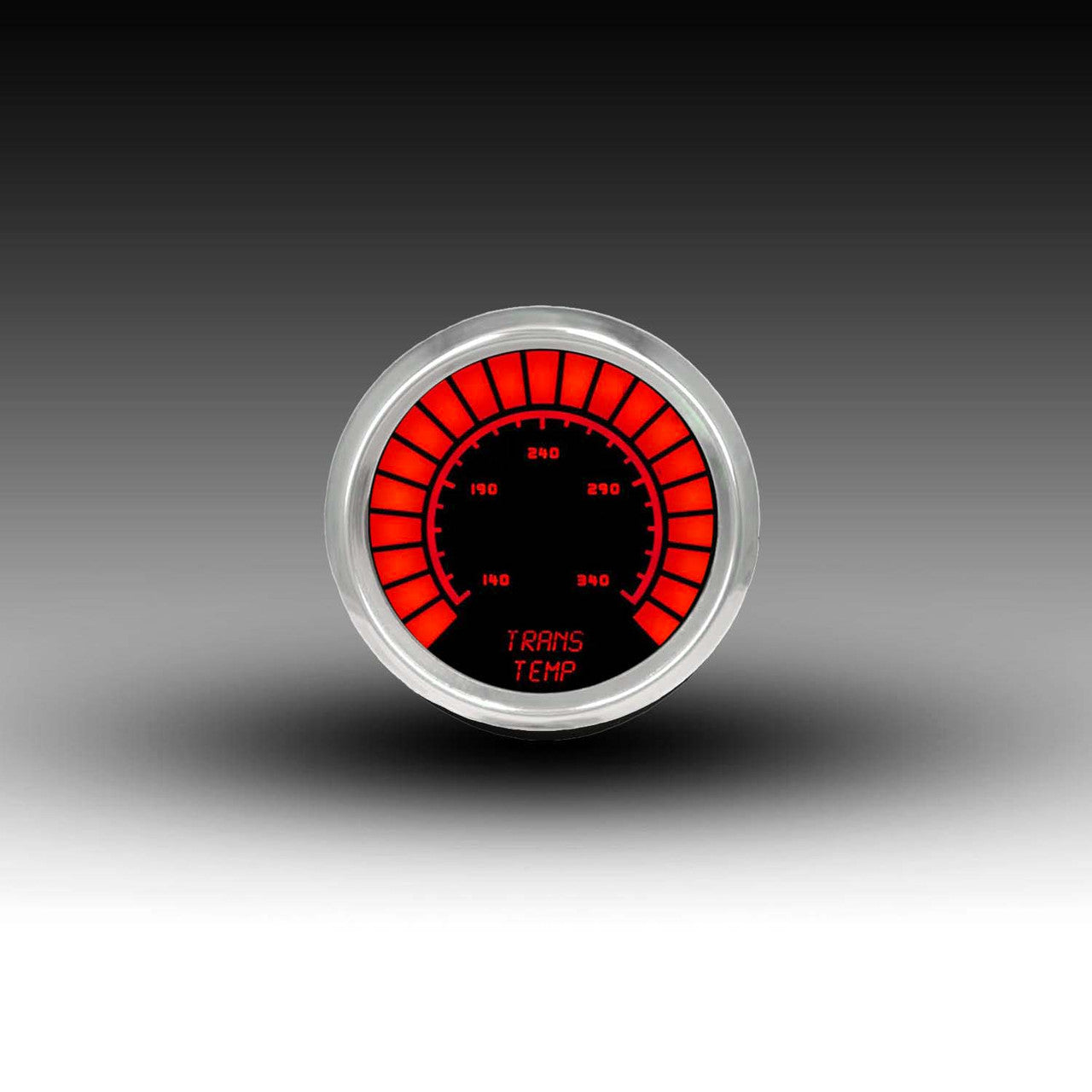 Medidor de temperatura de transmisión con barra digital LED Intellitronix - Placa frontal negra con bisel cromado