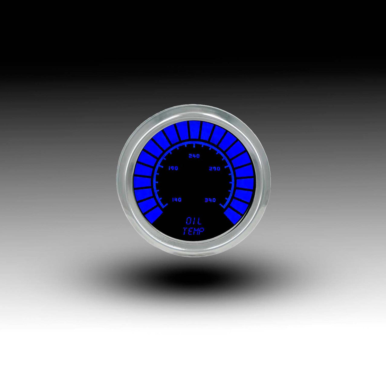 Intellitronix LED Digital Bargraph Oil Temperature Gauge - Black Faceplate With Chrome Bezel