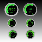 Intellitronix LED Digital Bargraph Multi-Gauge Set - Black Faceplate With Chrome Bezel