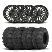 ITP SD Dual 14" Matte Black Wheels And Mud Lite Tires [27x12-14]