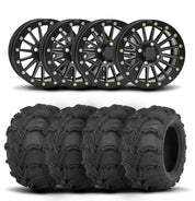 ITP SD Dual 14" Matte Black Wheels And Mud Lite Tires [27x12-14]