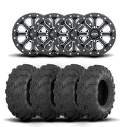 ITP Velocity Inertia 14" Matte Black Wheels And Mud Lite Tires [27x10-14]