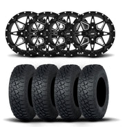 ITP Tornado 15" Matte Black Wheels And Tenacity XNR Tires [35x9.5R-15]