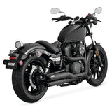 Vance & Hines 48531 Black Twin Slash Staggereds Exhaust for Yamaha Bolt / R-Spec 14-16