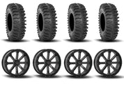 System 3 ST-4 Aluminum Gloss Black/Machined 20" Wheels And XT400 Tires [33x9.5R-20]
