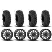 System 3 SB-5 Beadlock Gun Metal Grey 15" Wheels And XTR370 Tires [30x10-15]