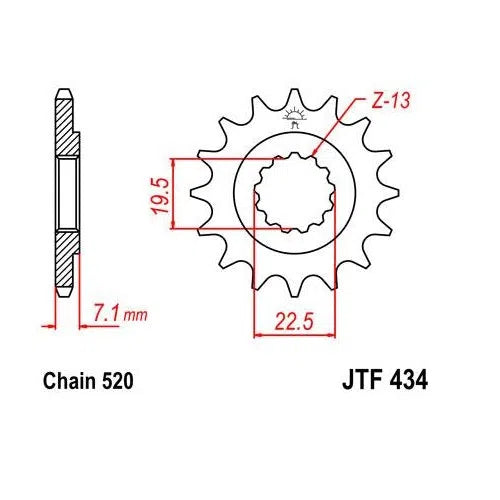 Steel Front Sprocket 16T for Street SUZUKI TU250X 2009-2016