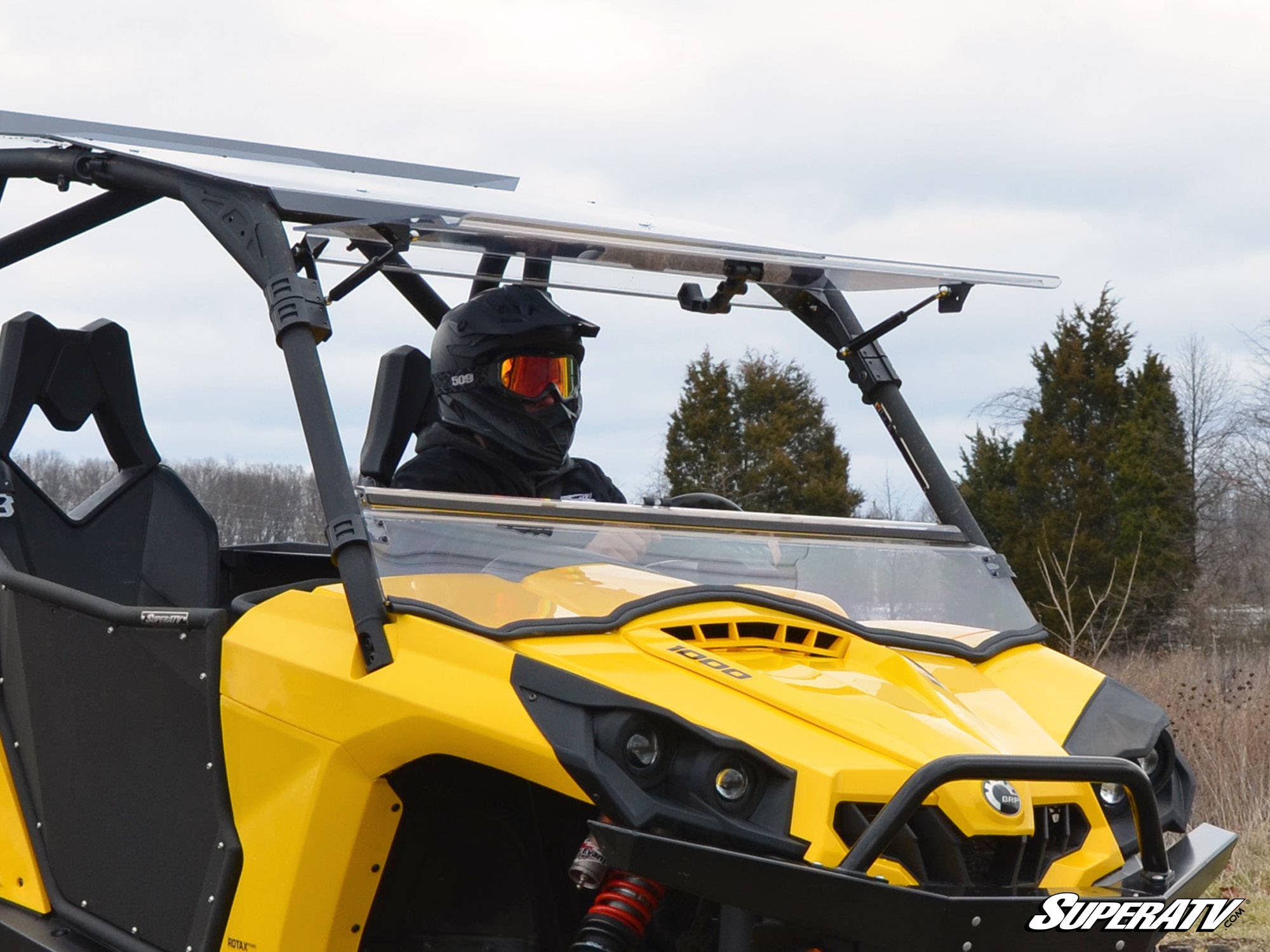 SuperATV Can-Am Commander 2011-2020 Scratch Resistant Flip Windshield FWS-CA-COM-001-70