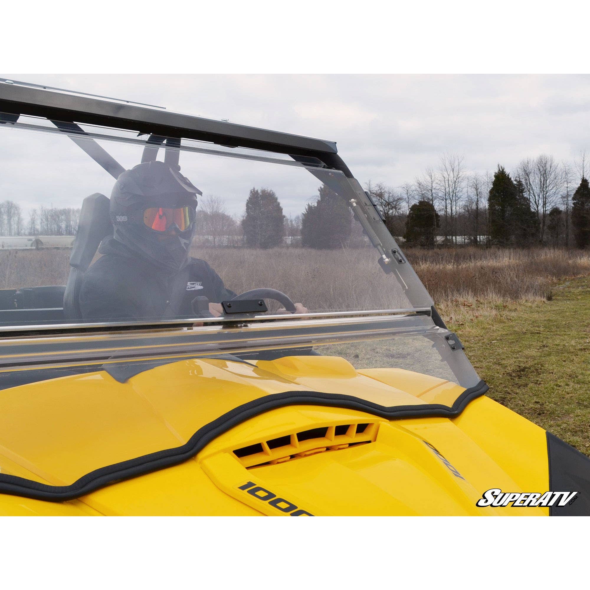 SuperATV Can-Am Commander 2011-2020 Scratch Resistant Flip Windshield FWS-CA-COM-001-70