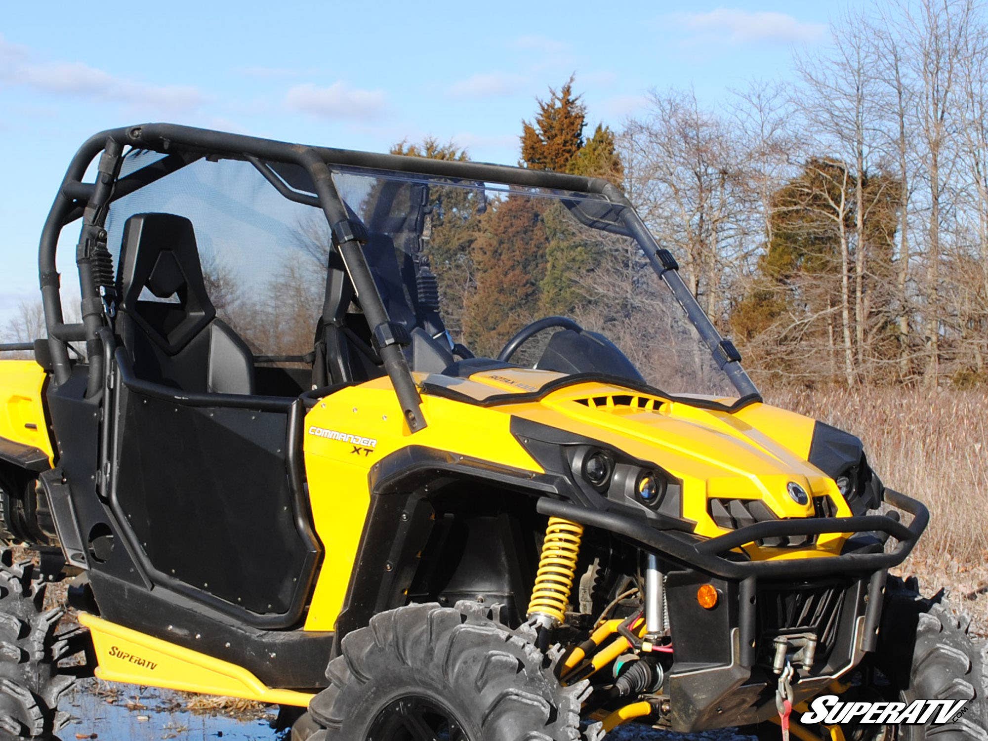 SuperATV Can-Am Commander 2011-2020 Full Windshield Scratch Resistant Polycarbonate - Clear WS-CA-COM-70