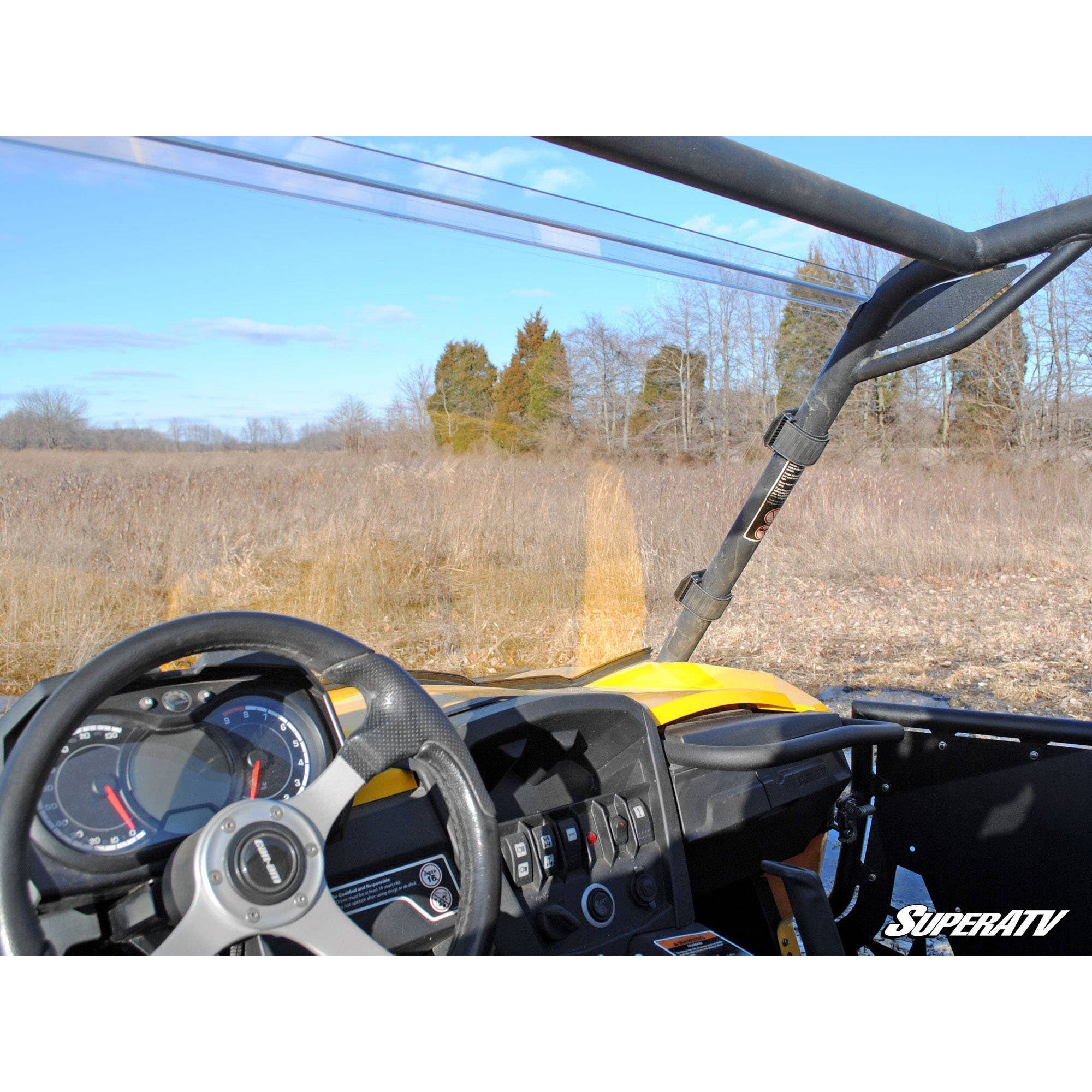 SuperATV Can-Am Commander 2011-2020 Full Windshield Scratch Resistant Polycarbonate - Clear WS-CA-COM-70